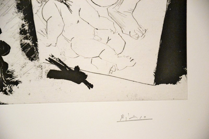 view:20526 - Pablo Picasso, Patron et sa suite en visite à l'Atelier - 