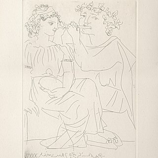 Pablo Picasso, Flûtiste et Jeune Fille au Tambourin (S.V. 20)