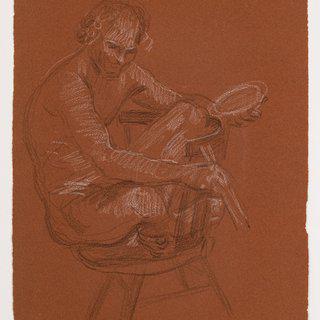 Painter Crouching on a Chair art for sale