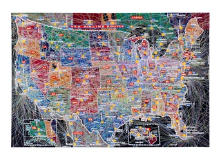 Paula Scher - U.S.A. Airline Routes for Sale | Artspace