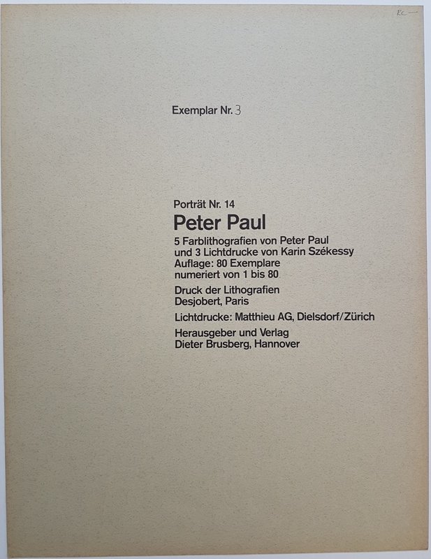 view:29400 - Peter Paul, Portfolio "Portrait #14 - Peter Paul" with Karin Szekessy - 
