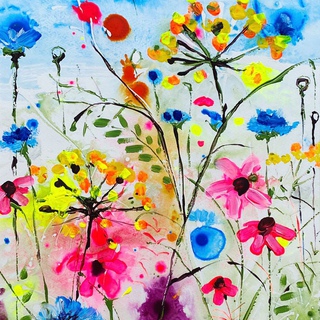 Campions and Cornflowers art for sale