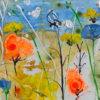 Flower and field art for sale