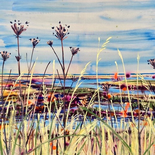 Where the sky meets the sea down on the marsh art for sale