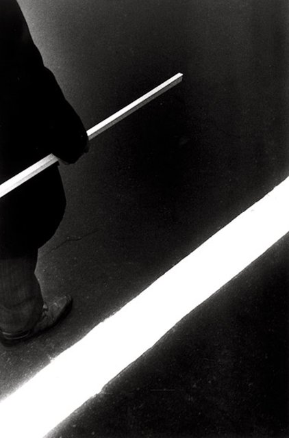 Ralph Gibson, White Line with Stick