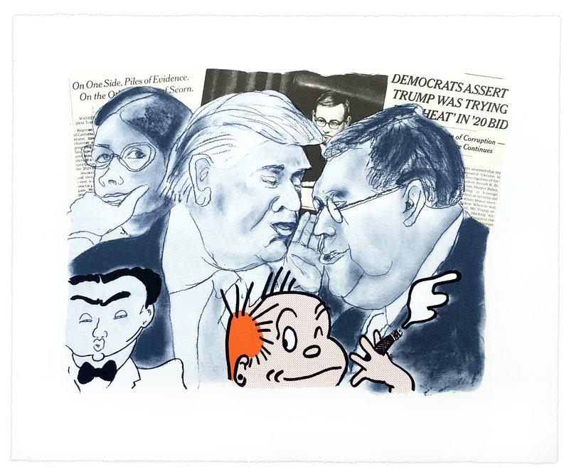 view:45078 - Red Grooms, Untitled (Trump Impeachment Trial), Suite of Five Lithographs - 