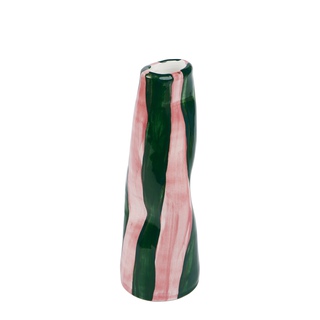 Rhea Kalo, Green on Pink Stripes Vase