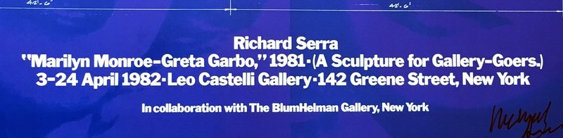 view:27628 - Richard Serra, Marilyn Monroe - Greta Garbo (Hand Signed) - 