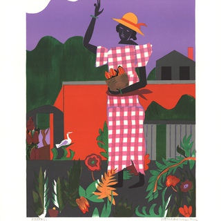Romare Bearden, Girl in Garden