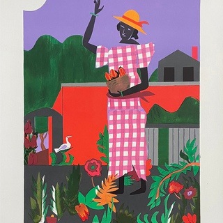 Romare Bearden, Girl in Garden