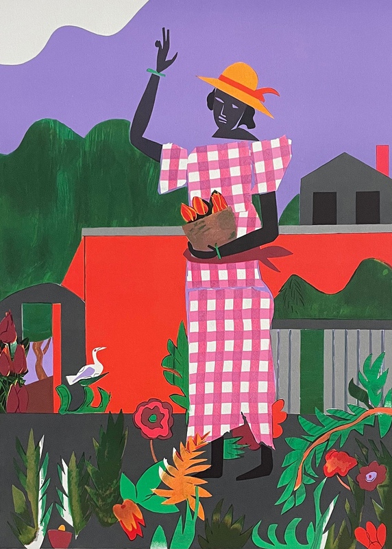 view:89680 - Romare Bearden, Girl in Garden - 