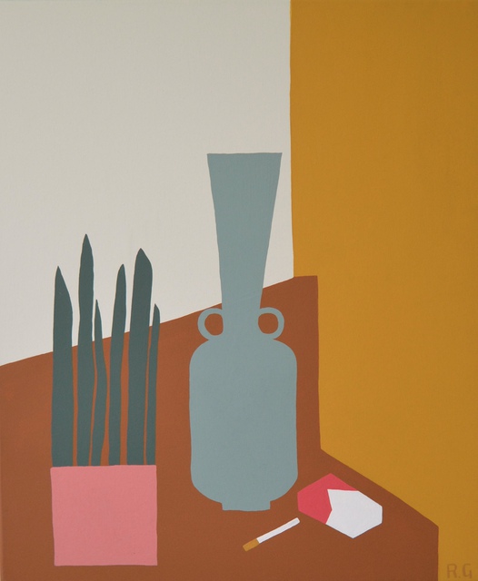 Rosie Gilligan - Jug, Ciggi and the Houseplant, Painting