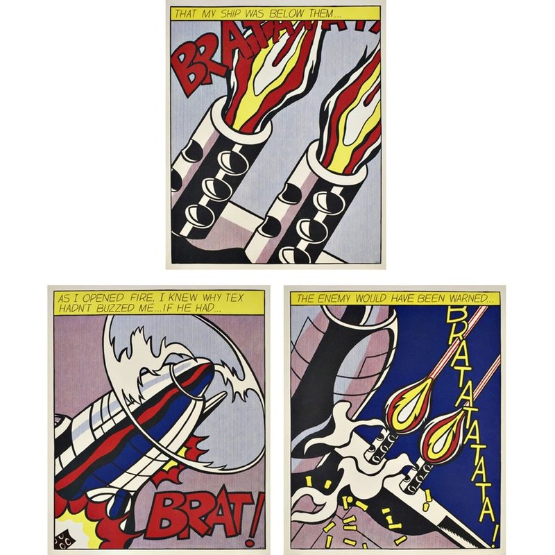 view:23468 - Roy Lichtenstein, As I Opened Fire Triptych (Corlett App.5) - 