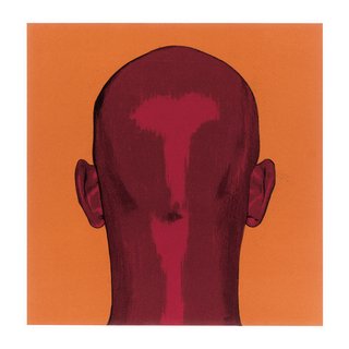 Salomón Huerta, Untitled (Back of Head on Orange Field)