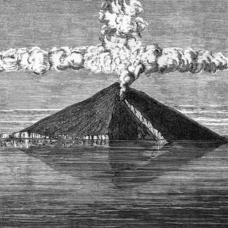 Salvatore Arancio, The Onset Of The Eruption Of A Volcanic Island Expelling Dense Clouds Of Condensed Aqueous Vapour