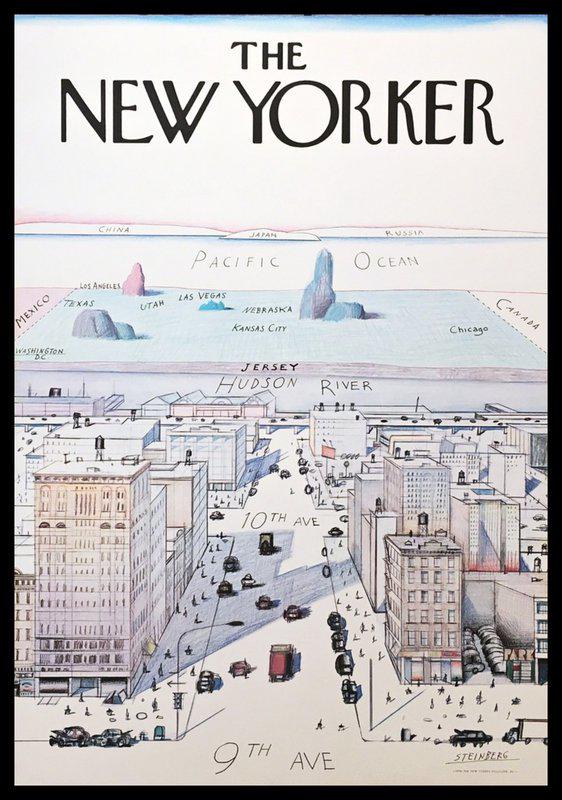 Saul Steinberg, The New Yorker (1976)