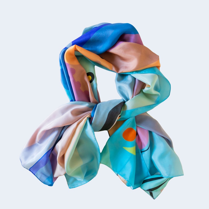 French Connection Women's Silk Scarf - Premium Silk Fabric And