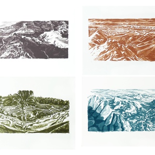 Susan Shatter, Four Landscapes (Canyon, Sculpted Land, Desert, Sea Coast)