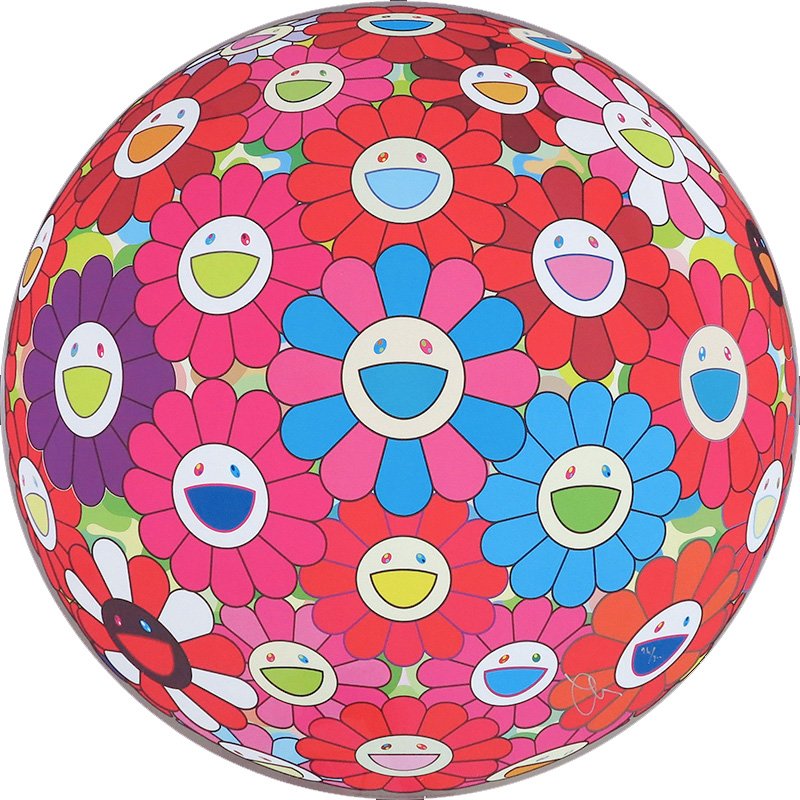 Takashi Murakami - Flowerball (3D) - Blue, Red for Sale | Artspace