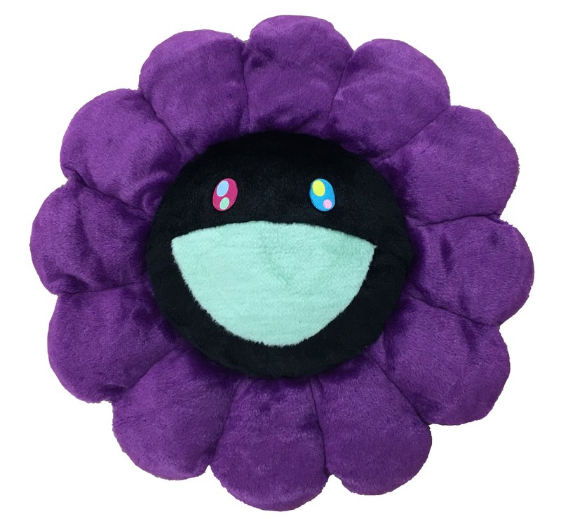 Takashi Murakami - Flower Pillow Purple and Black - 30cm for Sale | Artspace
