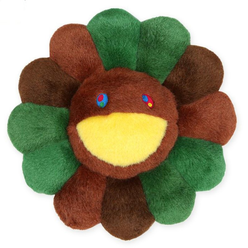 Takashi Murakami - Flower Pillow Brown and Green - 30cm for Sale | Artspace