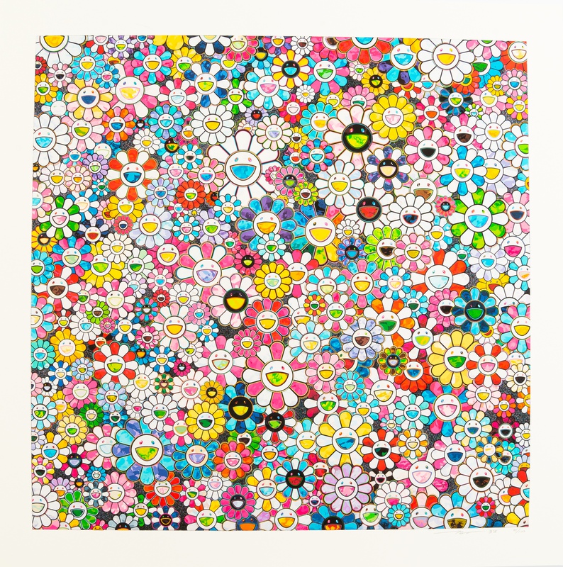 Takashi Murakami, Flowers with Smiley Faces (2013)