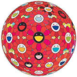 Flowerball (3D) - Red Ball art for sale