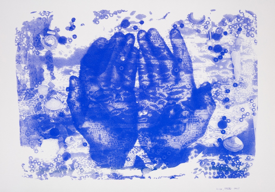Theresa Weber - Blue Hands, Print