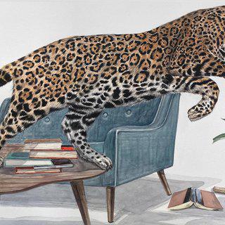 The Toast (jaguar leaping from modernist table) art for sale