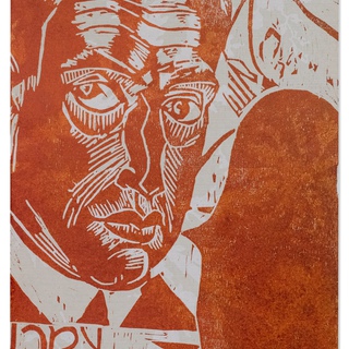 Thomas Kilpper, Woodcut maelstrom / After a self-portrait woodcut by Max Pechstein from 1924