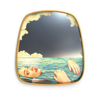 Toiletpaper Mirror Gold Frame - Sea Girl art for sale
