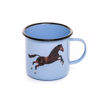 Toiletpaper Mug Metal Enameled - HORSE art for sale