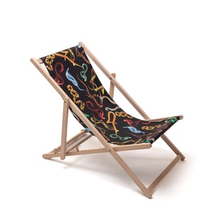 Toiletpaper Wooden Folding Deck Chair - SNAKES art for sale