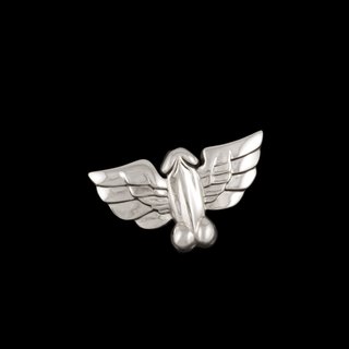 Jonathan Johnson x Tom of Finland Flying Cock Brooch in Rhodium Plated Brass art for sale