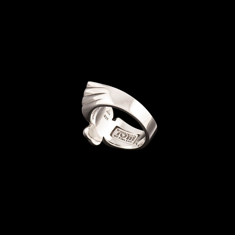view:14307 - Tom of Finland, Jonathan Johnson x Tom of Finland FLYING COCK Ring in Rhodium Plated Brass - 