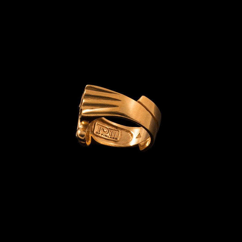 view:14308 - Tom of Finland, Jonathan Johnson x Tom of Finland FLYING COCK Ring in 23kt Gold Plated Brass - 