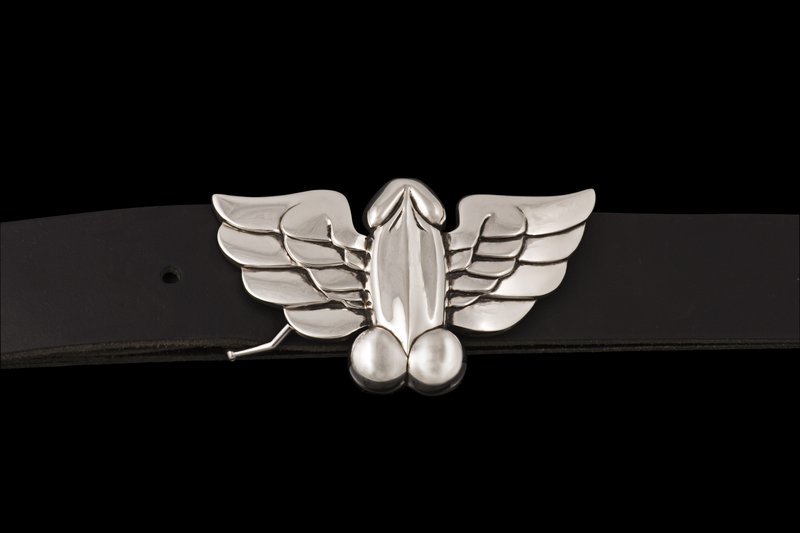view:14315 - Tom of Finland, Jonathan Johnson x Tom of Finland FLYING COCK Sterling Silver Belt Buckle - 
