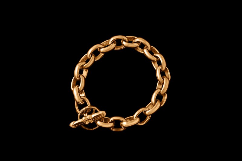 view:14329 - Tom of Finland, Jonathan Johnson x Tom of Finland Very Butch Bracelet in 23kt Gold Plated Brass - 