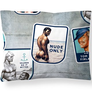 Camp Pillow Cover by Finlayson x Tom of Finland art for sale