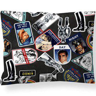 Hook-Up Pillow Cover by Finlayson x Tom of Finland art for sale