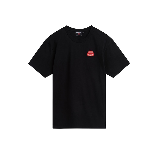 Mouth Icon Patch T-Shirt (Unisex) - Black