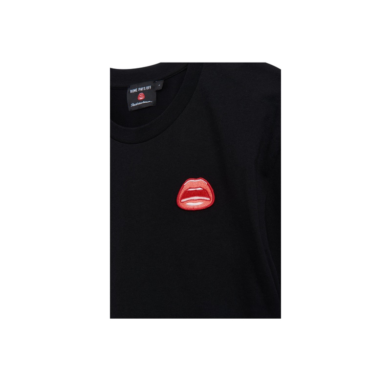 view:85025 - Tom Wesselmann, Mouth Icon Patch T-Shirt (Unisex) - Black - 