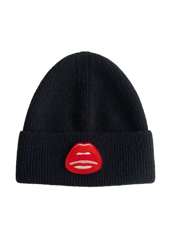 view:71189 - Tom Wesselmann, Mouth Icon Patch Knit Beanie - 