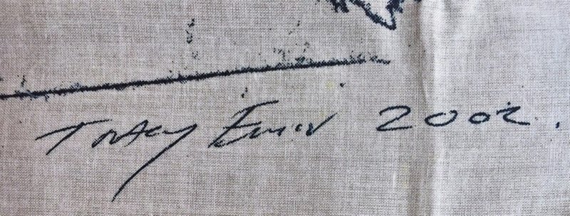 view:18829 - Tracey Emin, Everybody Needs a Place to Think (Limited Edition Vintage Promotional Handkerchief, VIP Invitation and Box) for British Broadcasting Company (BBC 4) - 