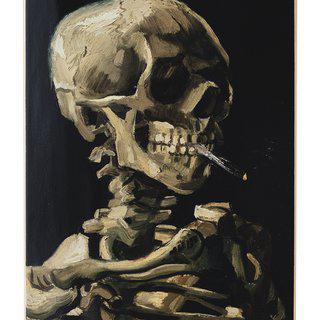 Skull of a Skeleton with Burning Cigarette art for sale
