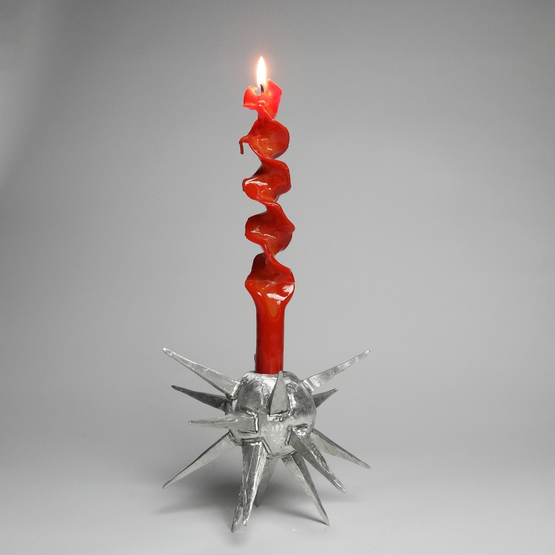 view:79732 - Wretched, Mace Ball Candle Holder (Silver) - 