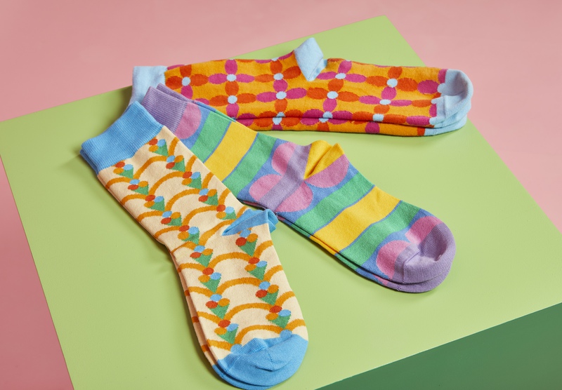 view:81149 - Yinka Ilori, Set Of Three Coloured Socks - 