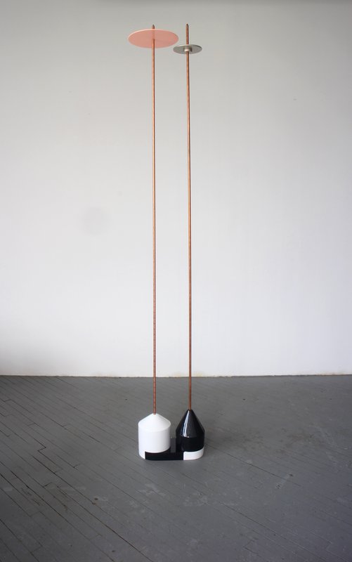 picture of the exhibition location Formula3, 2016, Copper coated steel rod and painted MDF, 244x40x26 cm