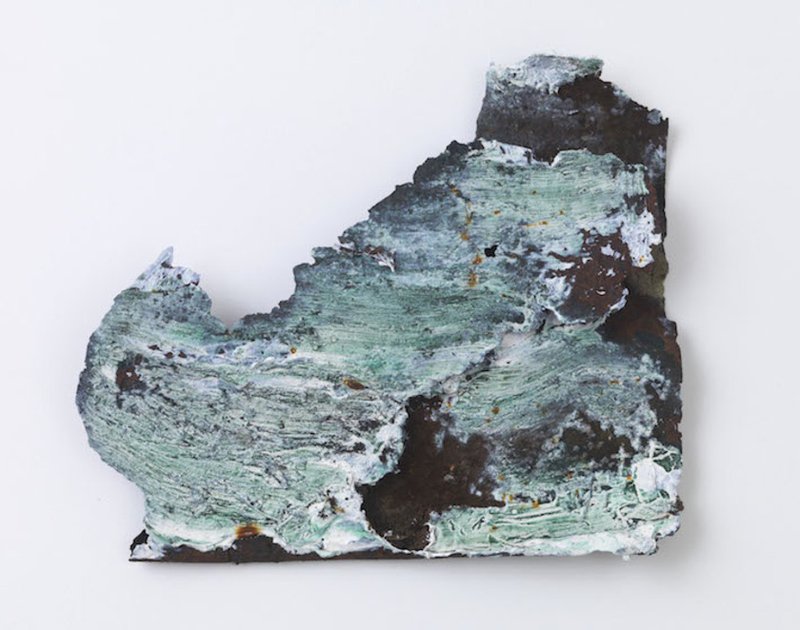 picture of the exhibition location Untitled, 2011 (acrylic on rusted metal)
