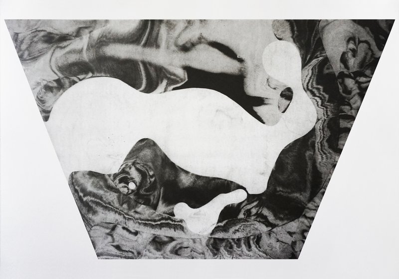 picture of the exhibition location Projection of Dimension Three, 2017, photo-lithography mounted on dibond, 98 cm x 57.5 cm. Image courtesy of the Artist and CYDONIA, Fort Worth.